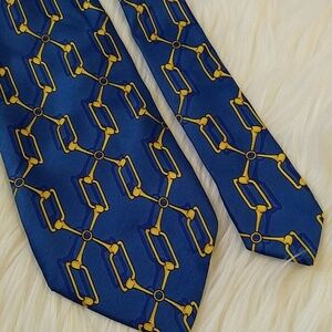 Simon's Blue Gold Bridle But Tie Silk. 60"